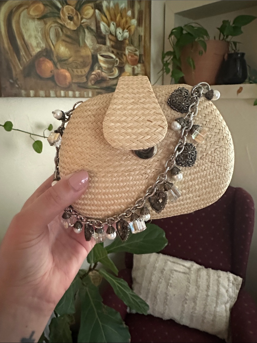 Donna Nixon natural straw bag